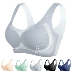 Women's Summer Ultra-thin Sports Bra Ice Silk Seamless Underwear Comfortable Sports No Steel Ring Underwear Plus Size M-4XL