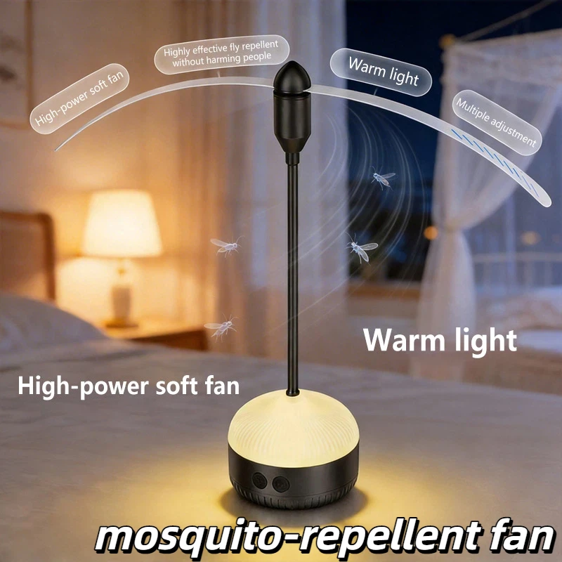 

Mosquito Repelling Soft Fan With Hanging Feature Multiple Adiustmene Multi-functional Portable Household Outdoor Night Light