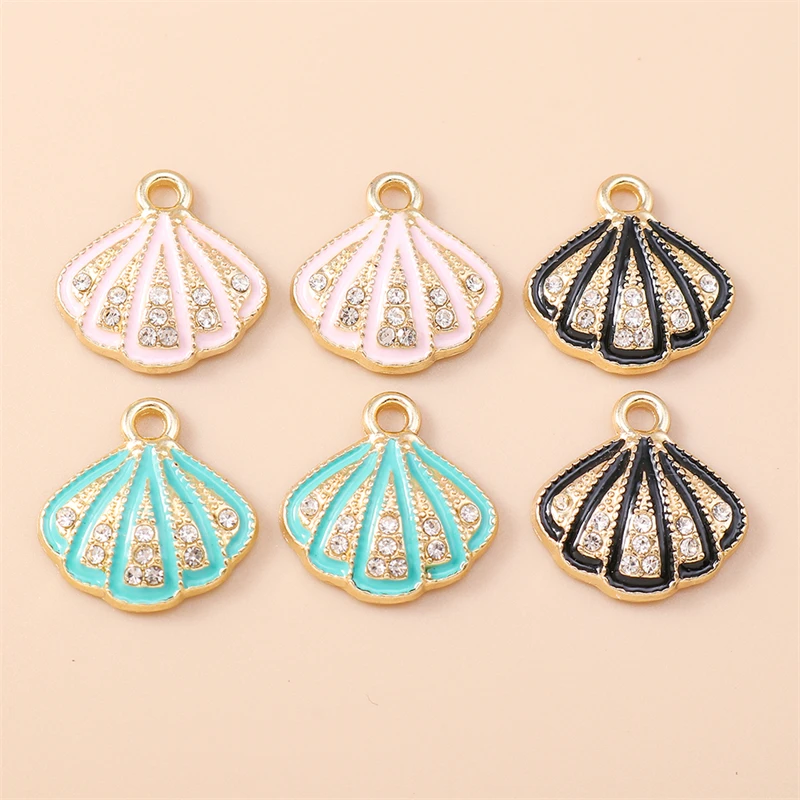 20 قطعة 17x17 مللي متر لطيف كريستال المينا الصيف شاطئ شل Charms المعلقات لصنع المجوهرات القلائد أقراط أساور هدايا ذاتية الصنع