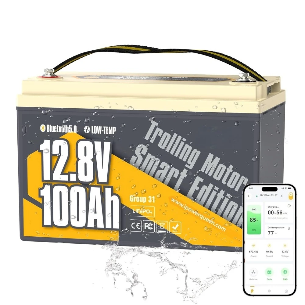 

Аккумулятор LiFePO4 12В 100Ач Bluetooth Group31, глубокого цикла разряда, макс. Выходная мощность 1280 Вт, BMS 100А с защитой от низких температур, на заказ