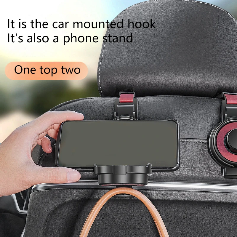 3-In-1 Car Seat Back Universal Hook Car Multi-Function Hook Storage Rack Cup Holder Women\'s Handbag Hanging Storage Fixed Hook