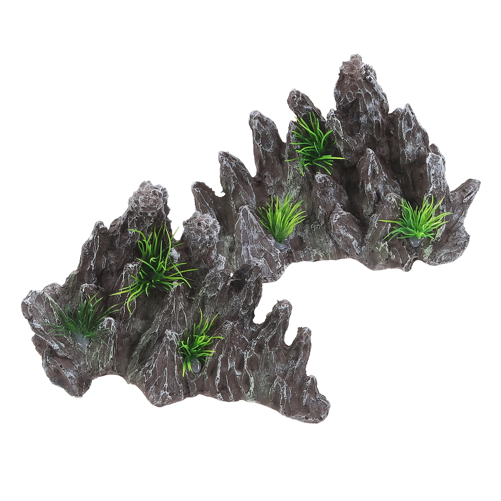 

2 Pcs Micro L Rockery Resin Decorations for Aquarium Fish Tank Stone naments Statue L scaping Accessories