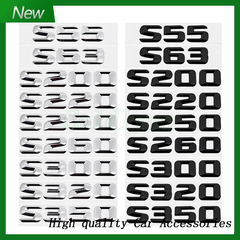 

Car Tail Box Letters Stickers 3D Rear Trunk Badge Emblem Decal for S55 S63 S200 S220 S250 S260 S300 S320 S350 Letter