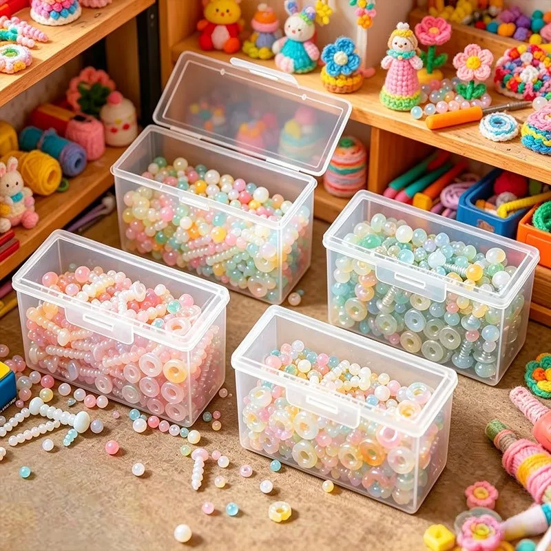 2/4pcs Transparent Plastic Component Storage Container, Sturdy Rectangular, Organizer Suitable for DIY Art Craft Beads Items
