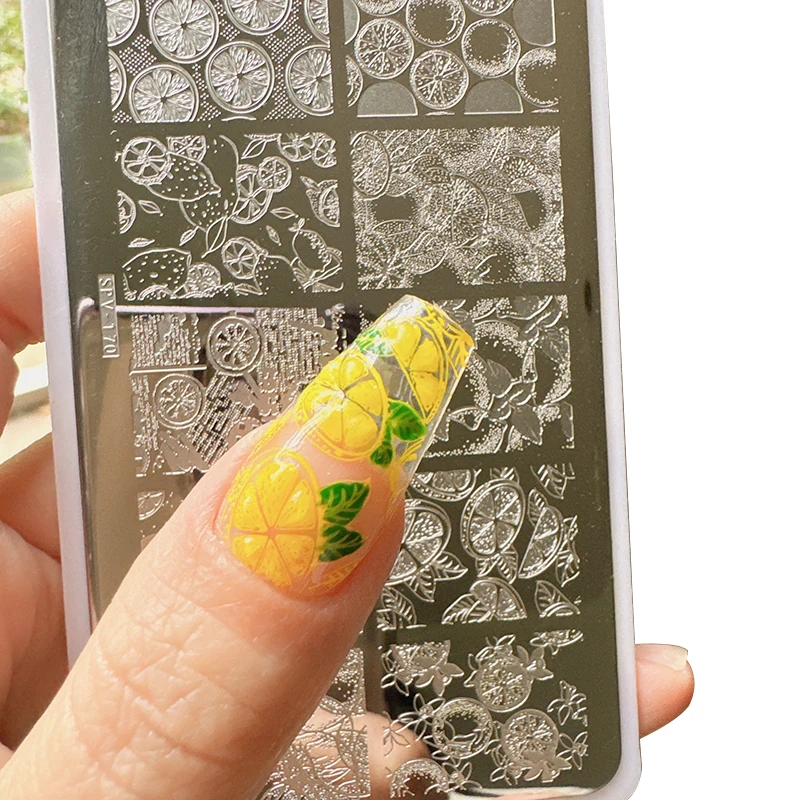 STAMPING NAIL PLATES FRUIT LEMON TEMPLATES
