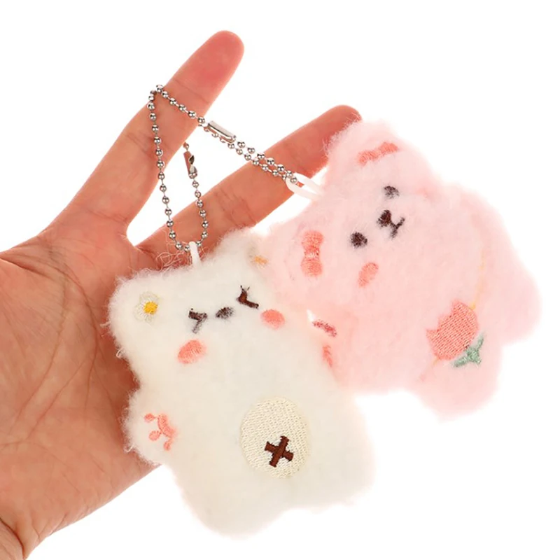 Cute Little Bear Plush Doll Pendant Bag Pendant Stuffed Soft Cartoon Keychain Decoration Creative Key Ring Birthday Gift
