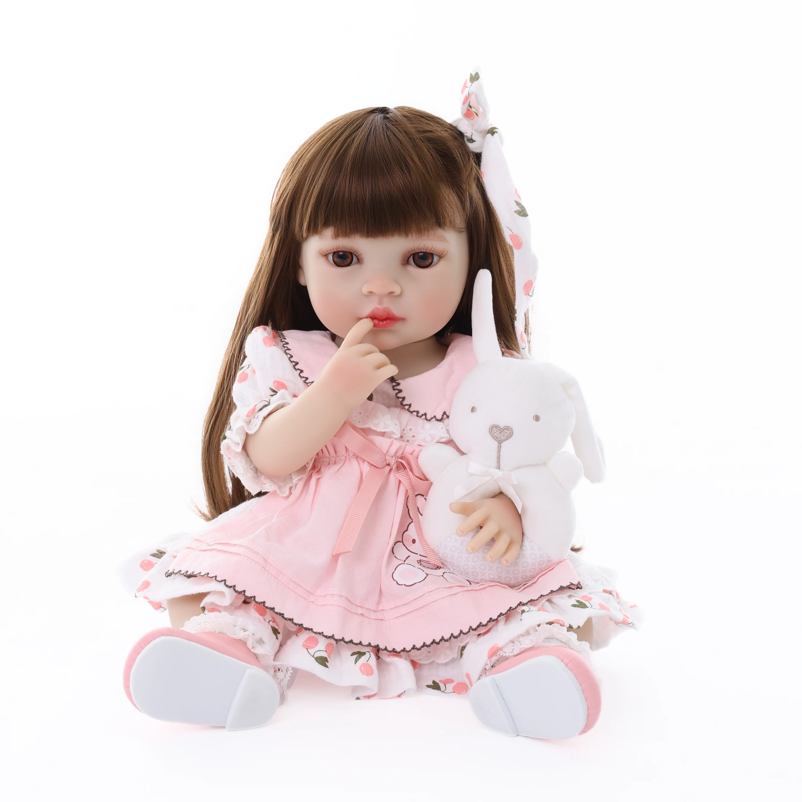 

Cloveray 20 inch Reborn Baby Vinyl Lifelike Girl Doll Full Soft Silicone Body Princess Toddler Bebe Birthday Gif