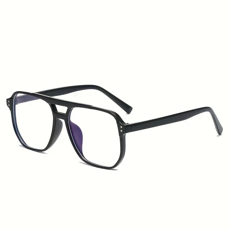 Большие квадратные модные компьютерные очки с прозрачными линзами — пластиковая оправа с двойным мостом для женщин и мужчин, стильная повседневная оправа