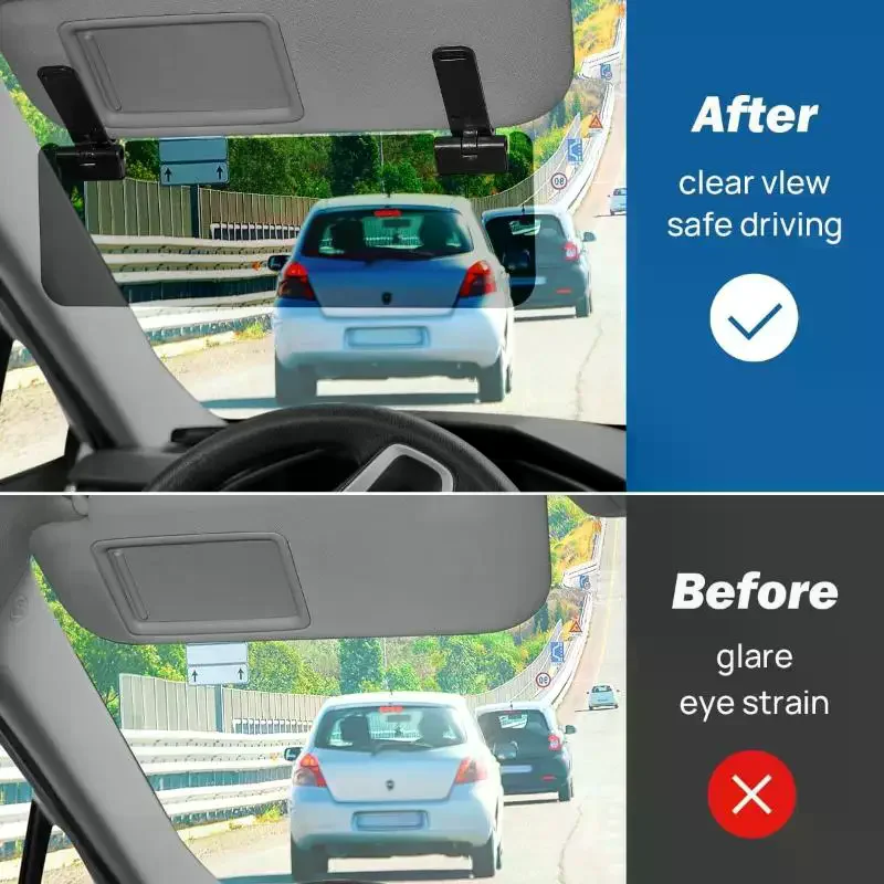 Universal Car Sun Visor Extender Adjustable Anti Glare Driving Shield Extended Sun Visor With Dual Clips For Truck Windshield