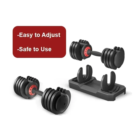 U-POWEX In Stock ABS Weight Dumbbell Set 25KG Adjustable Dumbbell 55LBS for Home Exercise