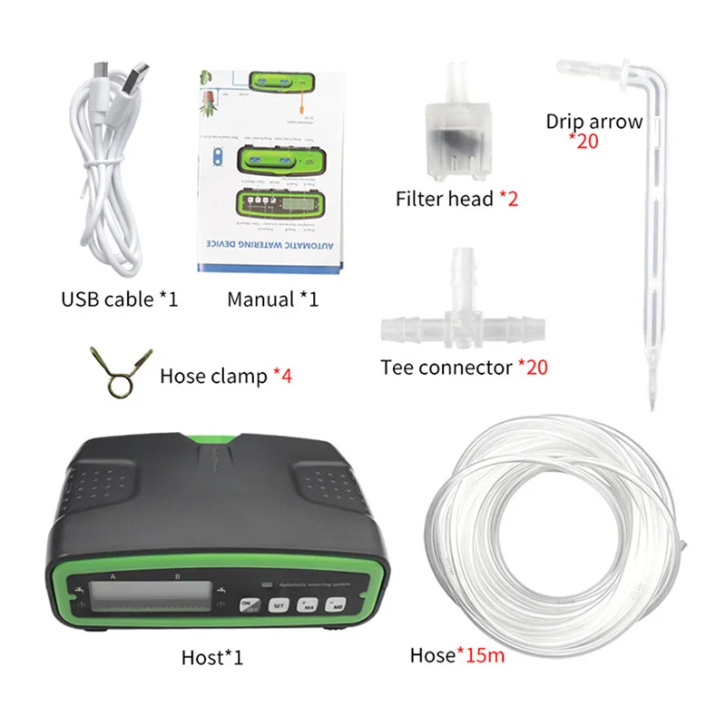 Rechargeable Irrigation Pump Lcd Screen Display Smart Watering Device Dual Independent Control Water Free Detection Timer