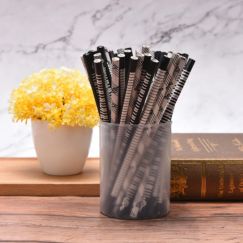 12pcs Musical Note Pencil Pencil Music Stationery Piano School Student 17.5Cm