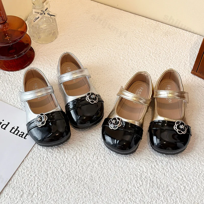 

Girls' Single Shoes 2025 Spring New Children's Soft Soled Elegant Flower Design Temperament Casual Shoes for Baby Princess Shoes