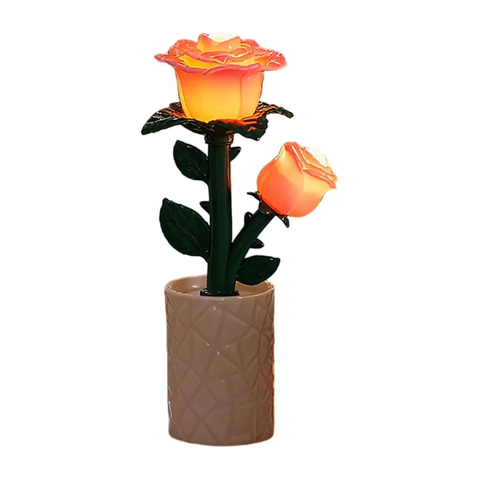 Flower Desk Lamp Battery Operated Atmosphere Lamp Table Lamp Building Blocks Flower Lamp for Cabinet Bedroom Nursery Home Decor