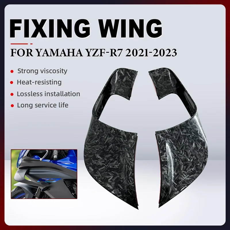 

Motorcycle Fixed Wing For YAMAHA YZF-R7 YZFR7 YZF R7 2021-2023 ABS Carbon Paint Aerodynamic Winglets WIng Spoiler Fairing Kit