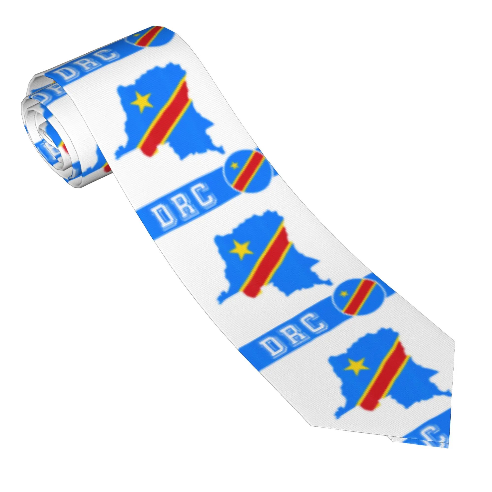 Democratic Congo Democratic Republic Of The Congo Flag Drc Tie Party Neck Ties Men Women Casual Necktie Accessories Collar Tie