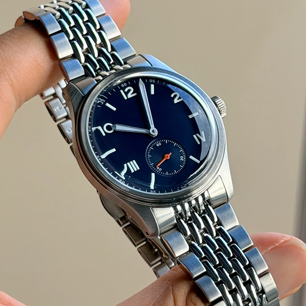 38mm Vintage Mechanical Watch Men California Dial ST1700 Manual Wind Watch 316L Stainless Steel Domed K1 Crystal Small Seconds