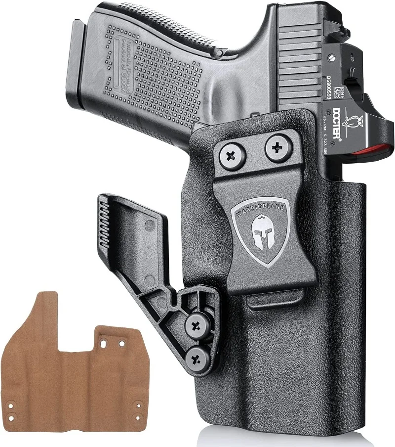 GIock 17 Holster IWB Kydex Holsters Leather inside Fit Glock17/19/19X/26/44/45 Gen(1-5) & Glock 23/32 (1-4) Optics Cut & Claw