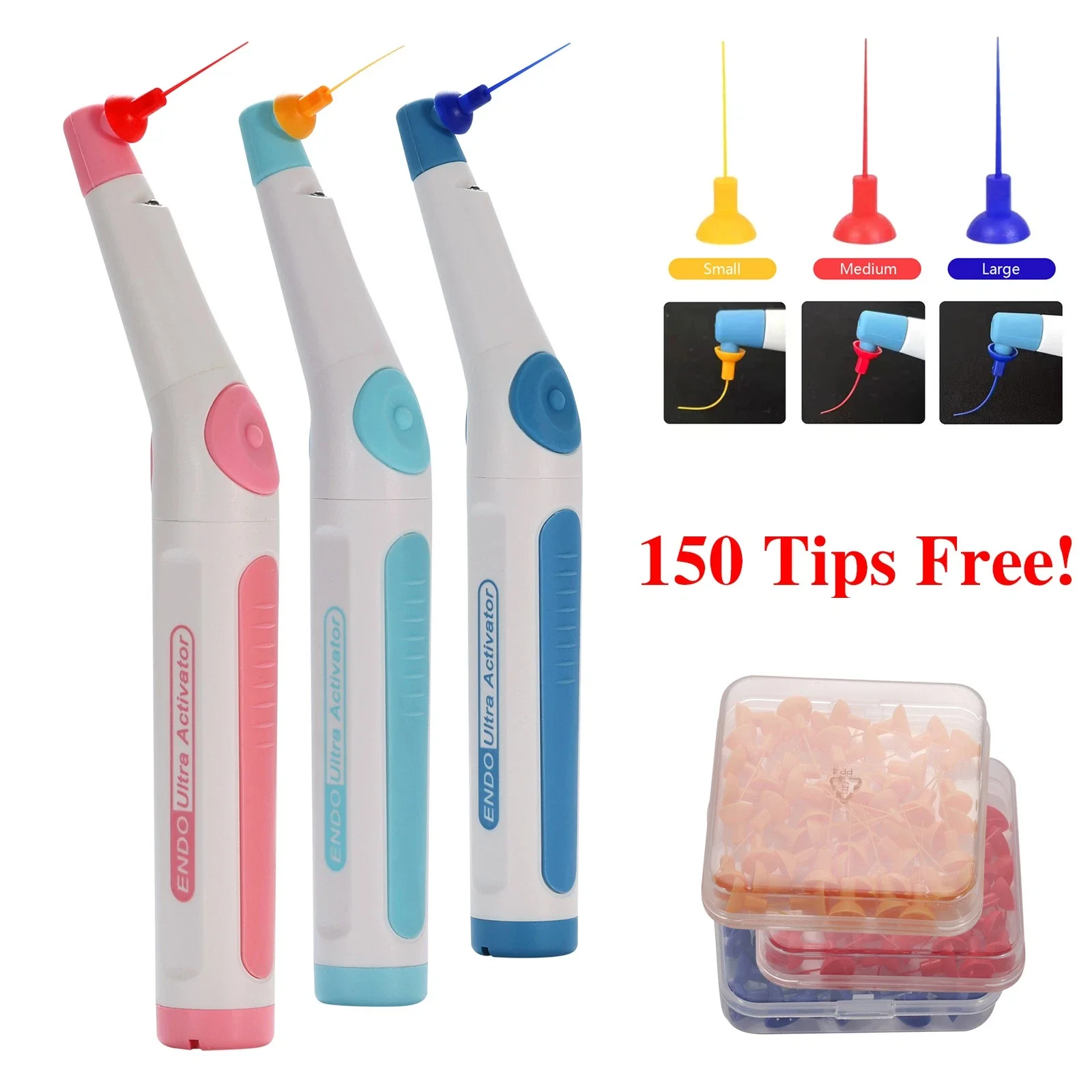 

3 цвета, стоматологический эндодонтический эндодонтический ультра-активатор, наконечник, ирригатор, корневой канал, 150 советов