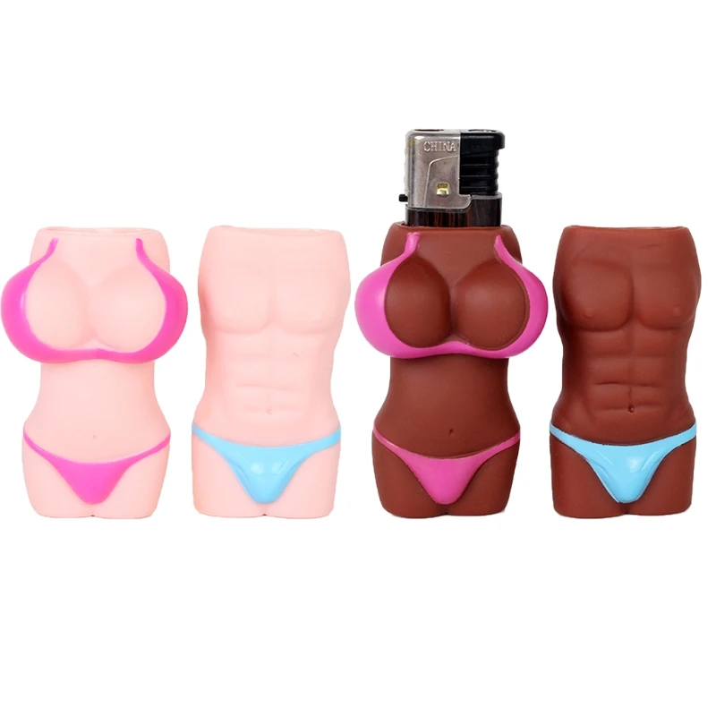 Sexy Body Woman Fun Lighter Protector Plastikowa zapalniczka na etui dla pary z seksownym kostiumem kąpielowym Prezent walentynkowy