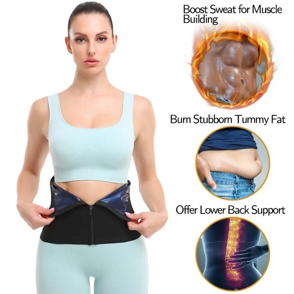 

Quality Fat Burning Zipper Waist Slimming Belt Bodybuilding Belly Sweat Workout Shaping Waist Trimmer Slimming Belt Women