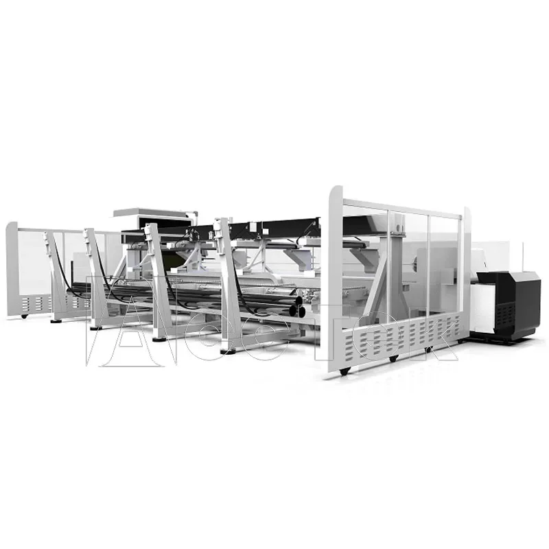 Alimentação automática Fiber Laser Tube Cutting Machine, CNC Metal Tuber, AKJ60F, 2kW, 3kW, 6 m