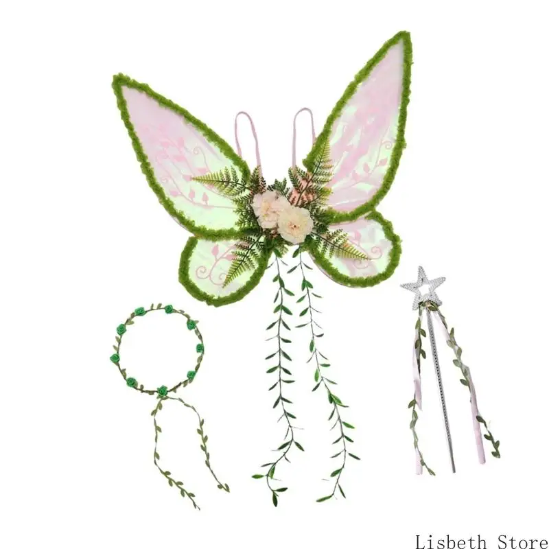 

124A Winges Costume Accessory With Adjustable Straps And magics gradient Colors For Halloween Cosplay Party Role Play