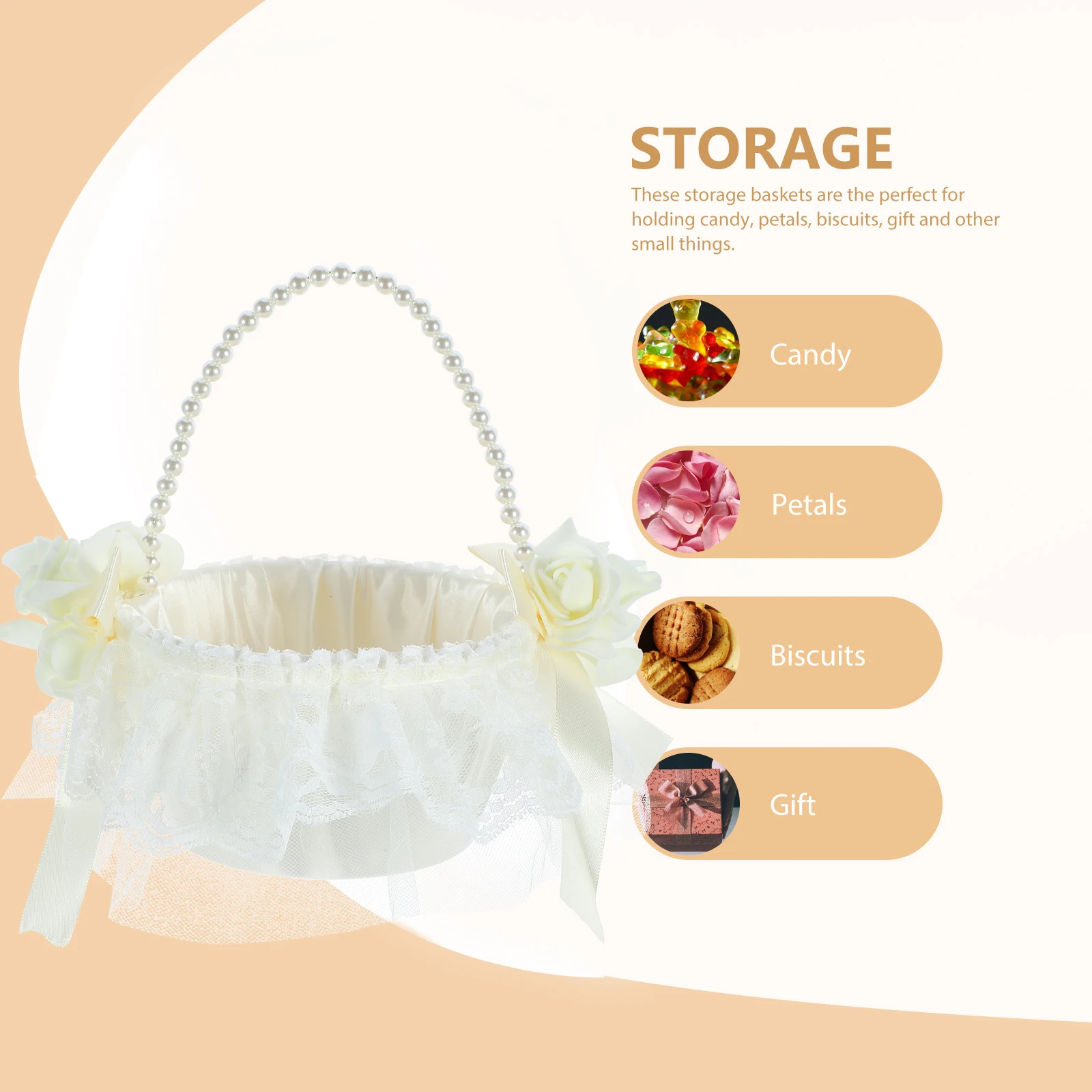

Wedding Flower Basket Elegant Bridal Petal Holder Bridesmaid Girls Small Plastic Decor Rustic Design Storage Container