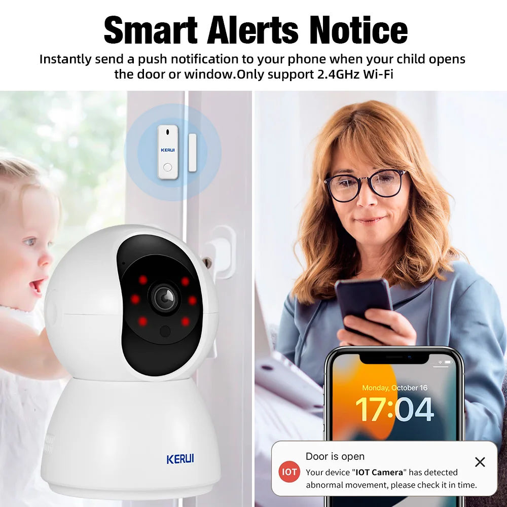 

KERUI Security Home Alarm & Camera 2 in 1 Multifunction Camera Alarm System Surveillance Kit with Motion Detector Sensor