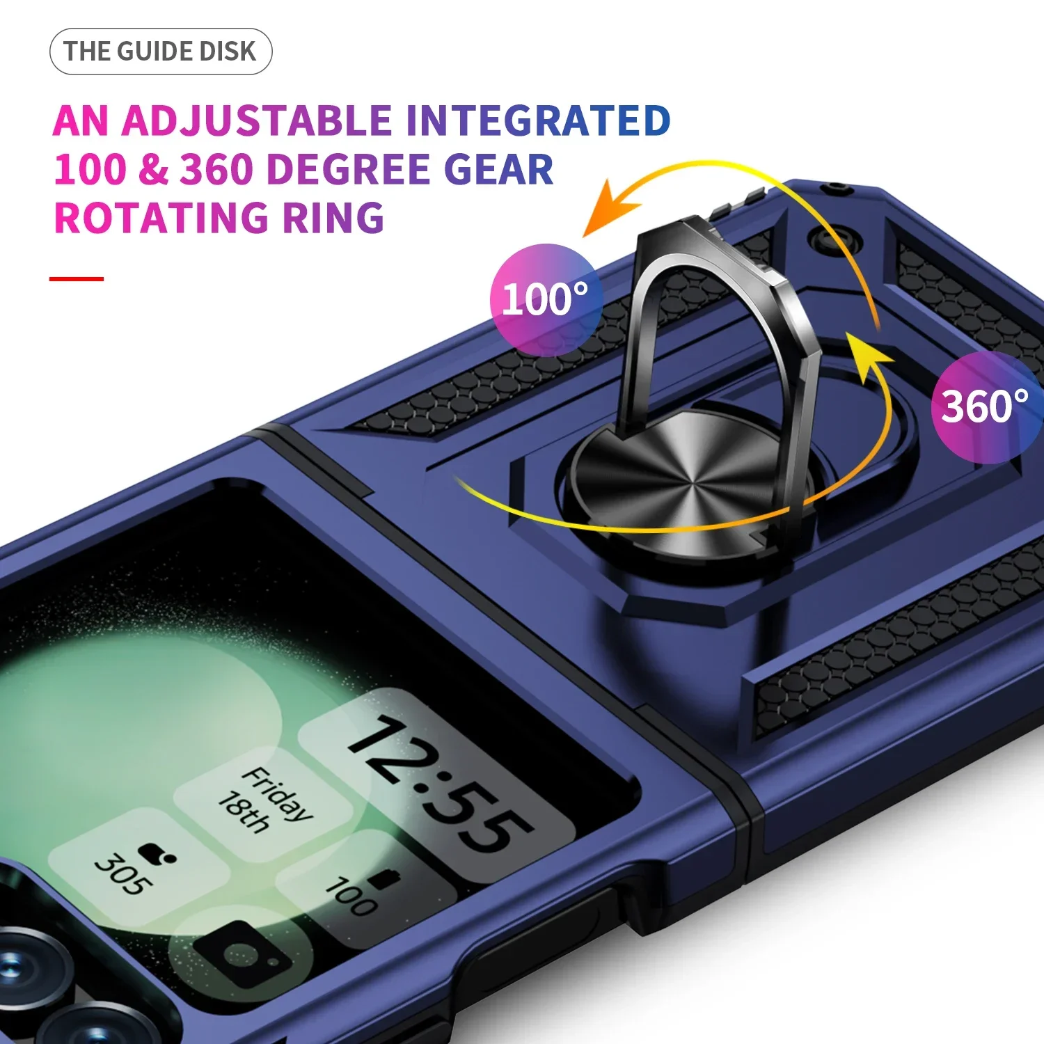 For Samsung Galaxy Z Flip 3 4 5 6 7 Phone Case Silicone Protector Armor Military Shockproof Magnetic Car Holder Ring Cover Cases