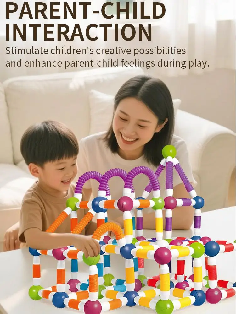 Teleskopowe magnetyczne pręty konstrukcyjne Kolorowe puzzle edukacyjne STEM Zabawki sensoryczne dla dzieci od 3 lat Idealne prezenty dla chłopców i dziewczynek