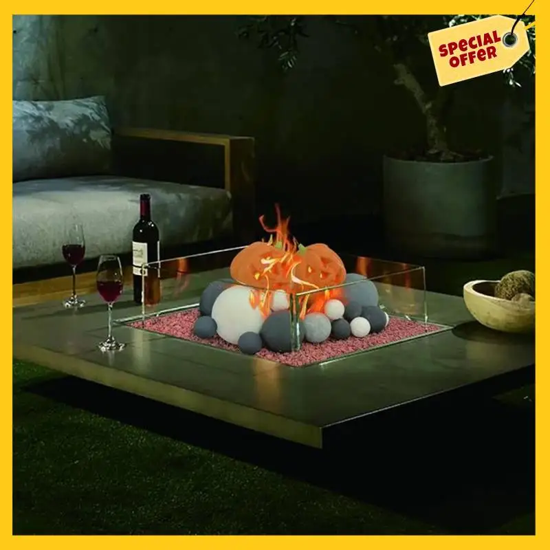 

Fire Pits Carved Pumpkin For Fireplaces, Faux Halloween Decor Use In Indoor, Gas Inserts, Vented, Electric, Fire Pits