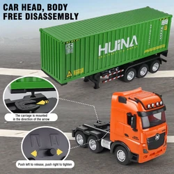 Huina 1:18 Rc Car Boys Toys 9Ch lega telecomando Container Truck regalo per bambini simulazione rimorchio radiocomandato modello in plastica