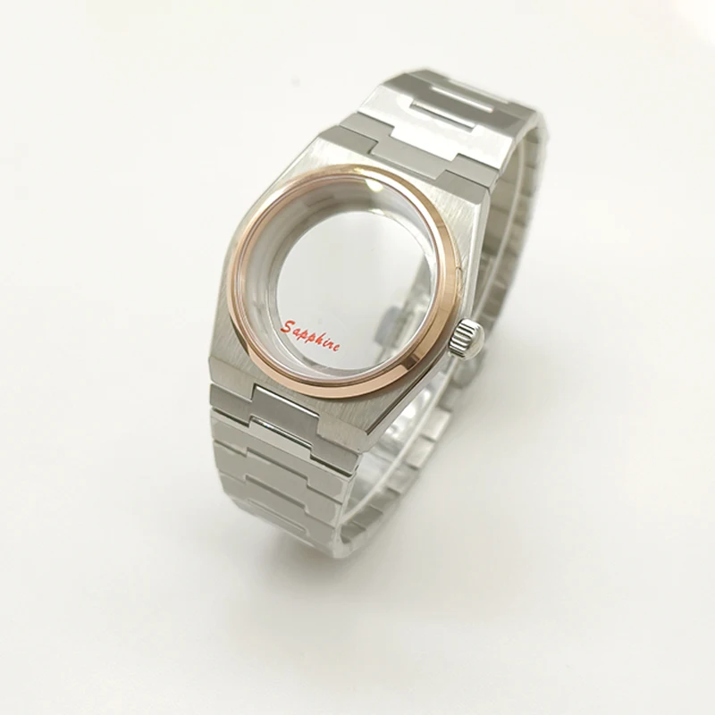 Obudowa zegarka 40mm w kolorze różowego złota PRX Super Player, szkło szafirowe, do mechanizmów NH35, NH36, NH38, 7S26, 4R, wielokolorowa tarcza, wskazówki, części zamienne do tuningu.