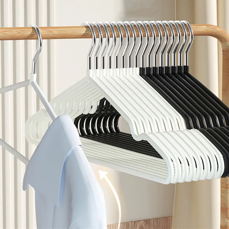 10pcs Non Slip Hangers, Durable Duty Hangers, No Shoulder Bump Suit Hangers, Laundry Hangers,Space Saving Adult Clothes Hangers