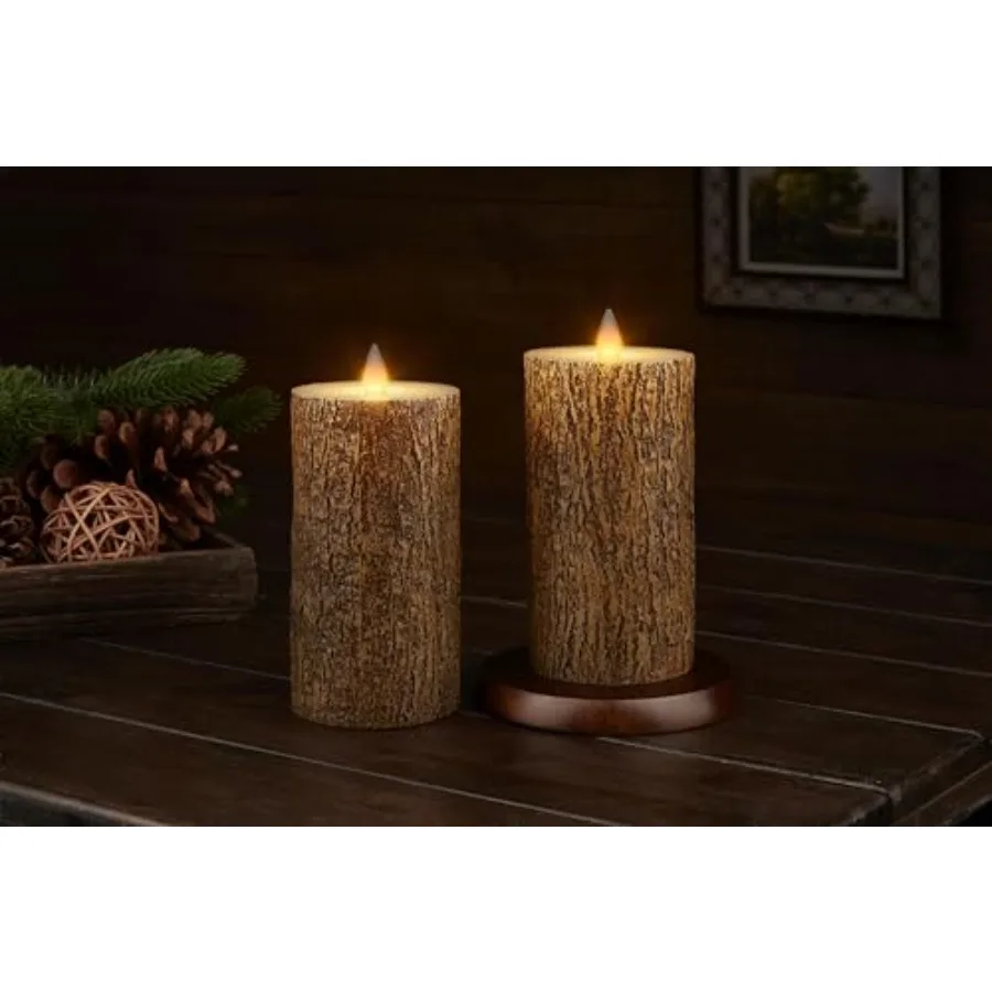 Rechargeable Flameless Pillar Candles with Remote and Timer, 3D Moving Flame Real Wax LED Candles, 6 Hours Charging for 480 Hou
