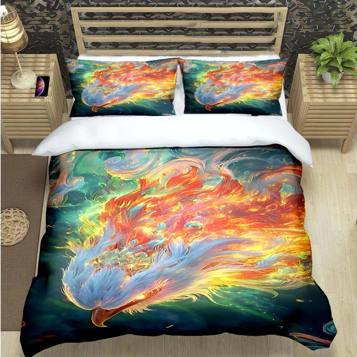 3D Popular Mythical Beast Phoenix Print Bedding Sets Bed Supplies Set  Comforter Set  Teens Girls Cartoon Twin Single Kid Gift