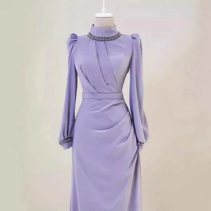 

2025Autumn and Winter Foreign Trade New High-Grade Exquisite Rhinestone Middle East Dubai High Waist Bottoming Dress Long Skirt
