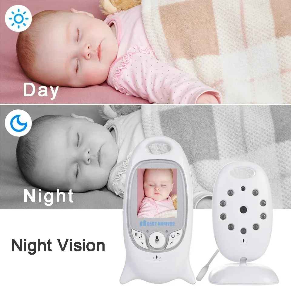 Imagem -02 - Babysitter-wireless Video Baby Monitor Babá Visão Noturna ir Led Temperatura Bebês Babá Lullabies Conversa Way Vb601