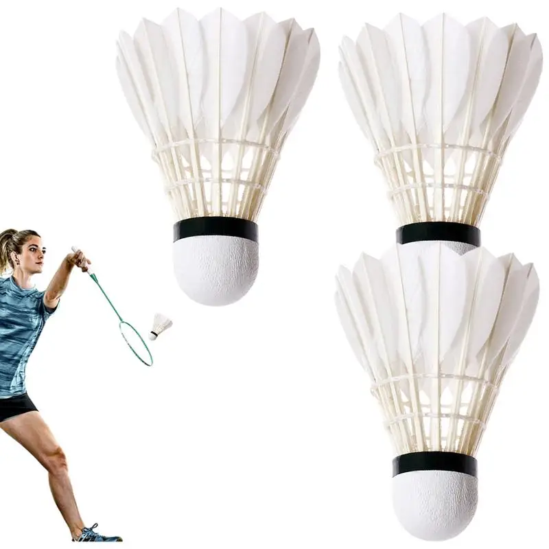 

Badminton Shuttlecock 3pcs White Training Ball Shuttlecock Professional Duck Feather Badminton Shuttlecocks High Speed Balls