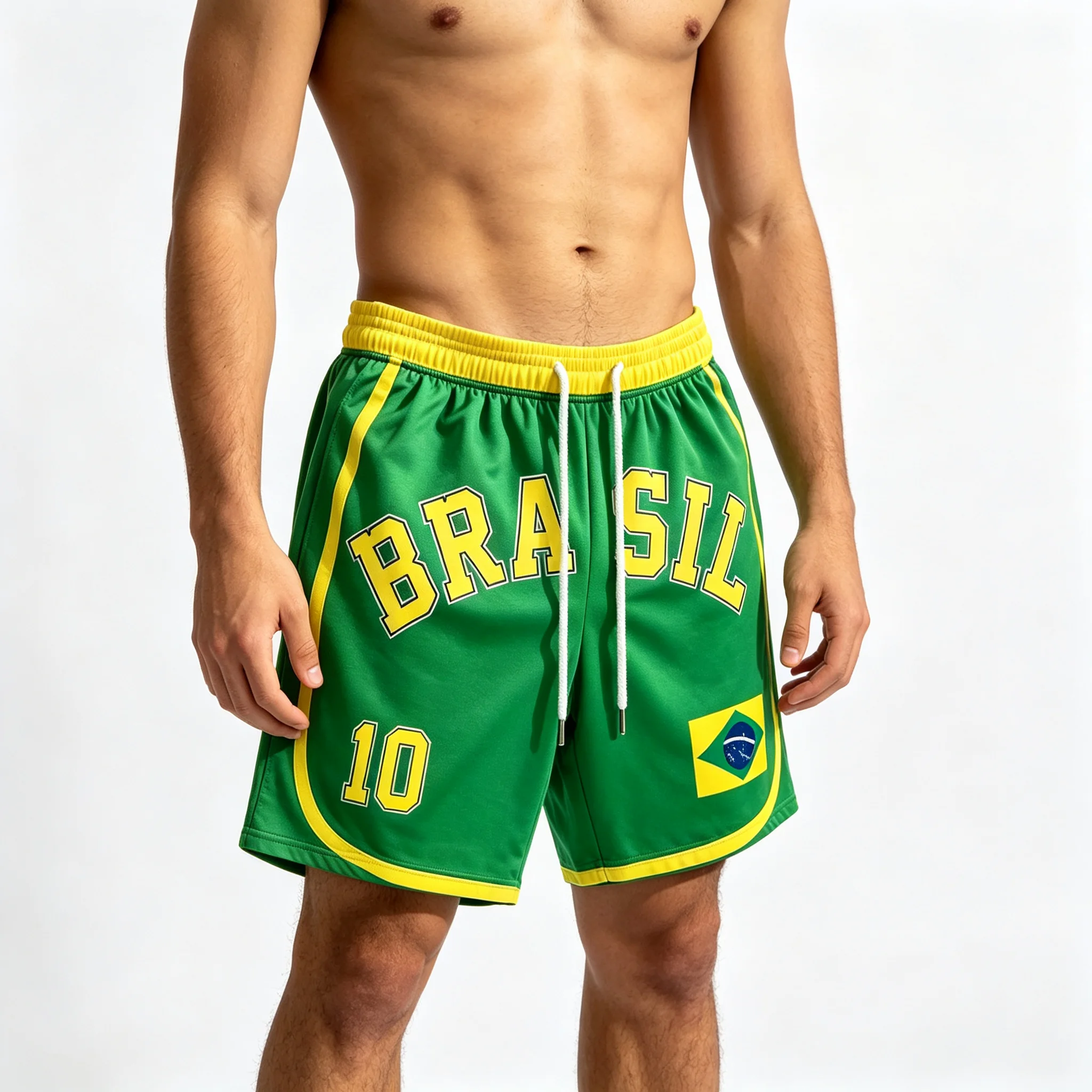 Brasil Style Football Soccer Shorts Summer Streetwear Gym Athletic Wear Daily Casual Wear Quick Drying Trend Thin Shorts Moto