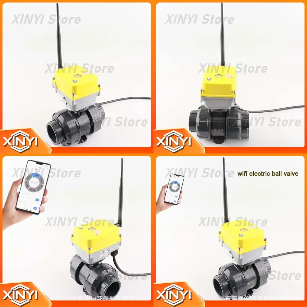 WiFi Electric PVC Ball Valve for Smart Home Automation Remote Control via Mobile App Live Connection for Alexa Google