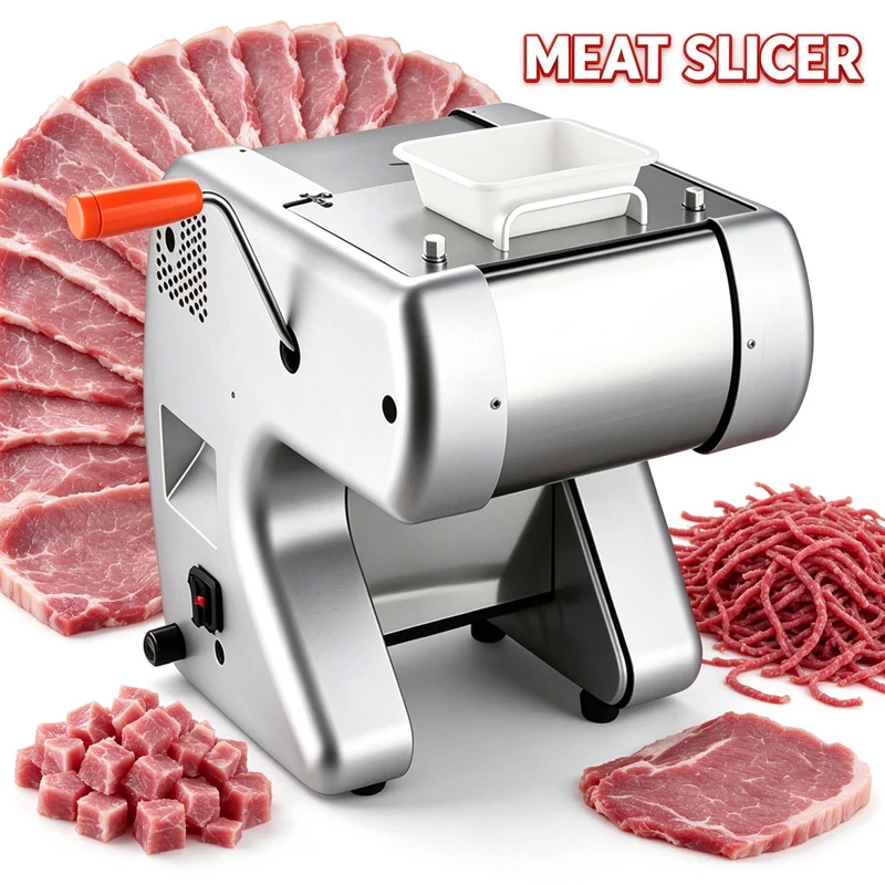 Electric Fresh Meat Cutting Machine Meat Slicer Slicing Shredding Dicing Machine For Commercial Restaurant Kitchen Processing Wo