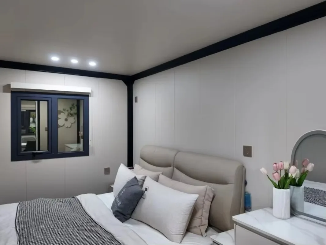 Construa facilmente uma villa de contêiner expansível pré-fabricada, casa móvel de 2 a 4 quartos, casa portátil