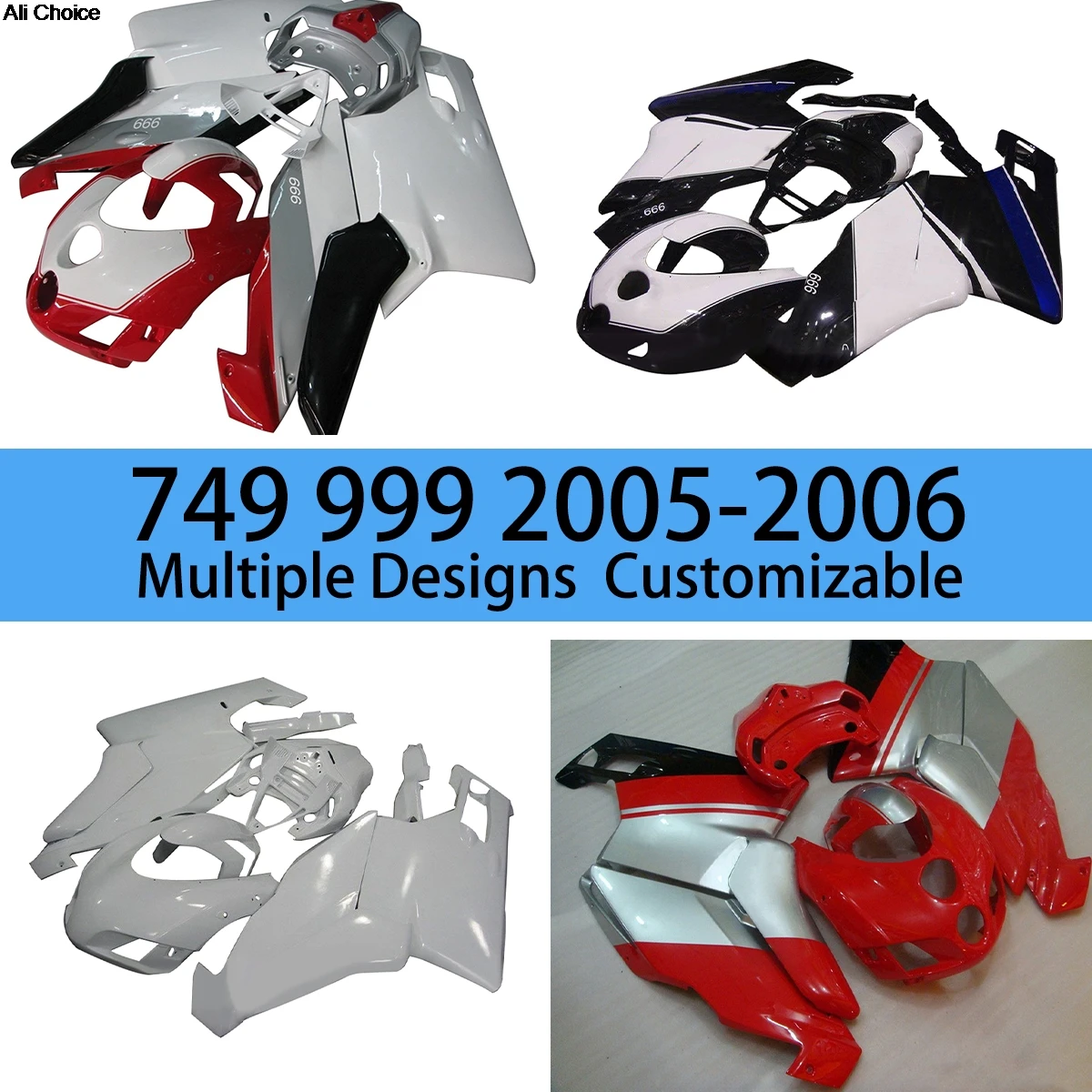 Motorcycle Fairing Set 749 2005 2006 Fairings Free Custom Bodywork Kit for DUCATI 999 05 06