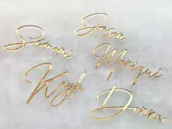 5pcs Personalization Wedding Place Cards for Table Decoration Laser Cut Names Acrylic Wood Materials Table Decor Favor for Guest