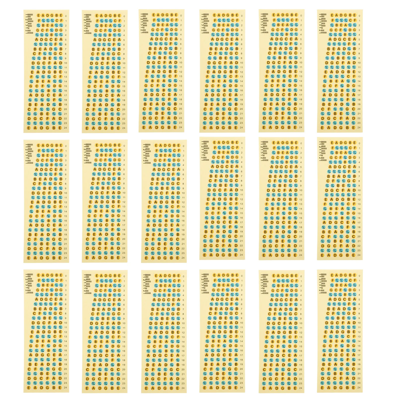 20Pcs Guitar Learning Stickers Premium Fretboard Note Labels Easy Application Removal No Residue Guitar Practice Tool