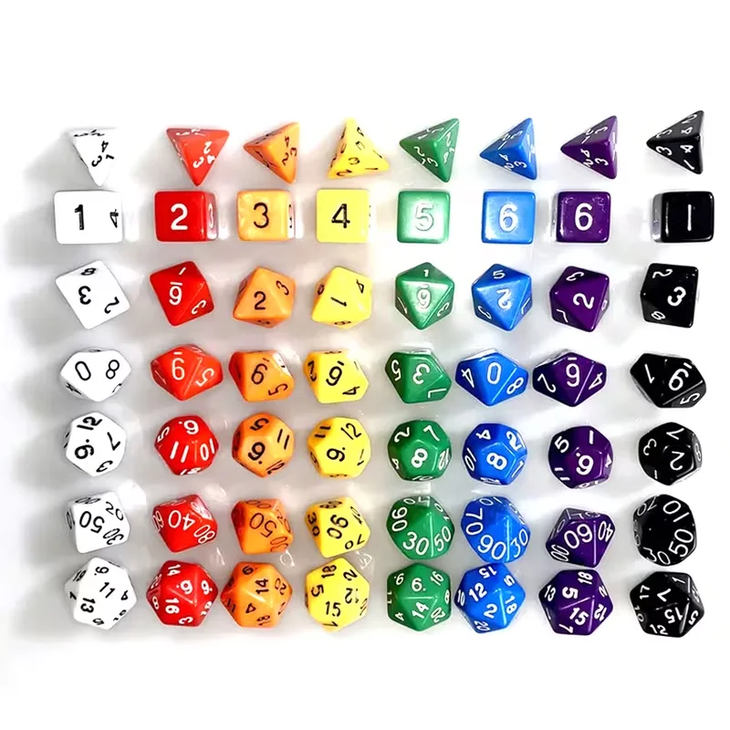 3sets Polyhedral Number Dice in Multiple Bright Tones, Tabletop RPG Board Game Dice, Leisure Game Accessories