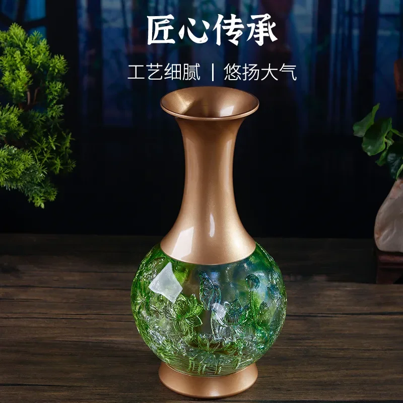 Vintage Glazed Ceramic Vase for Home Decor Living Room Study Desktop Ornament Lotus Flower Arrangement Buddha Style Pot