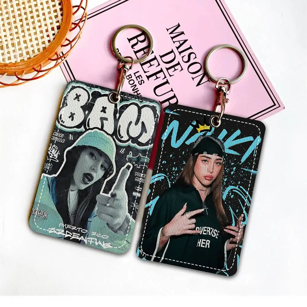 Nicki N-Nicole Singer PU Soft Leather Rectangular Key Card Holder Induction Elevator Protection Cover Youth Faion Accory